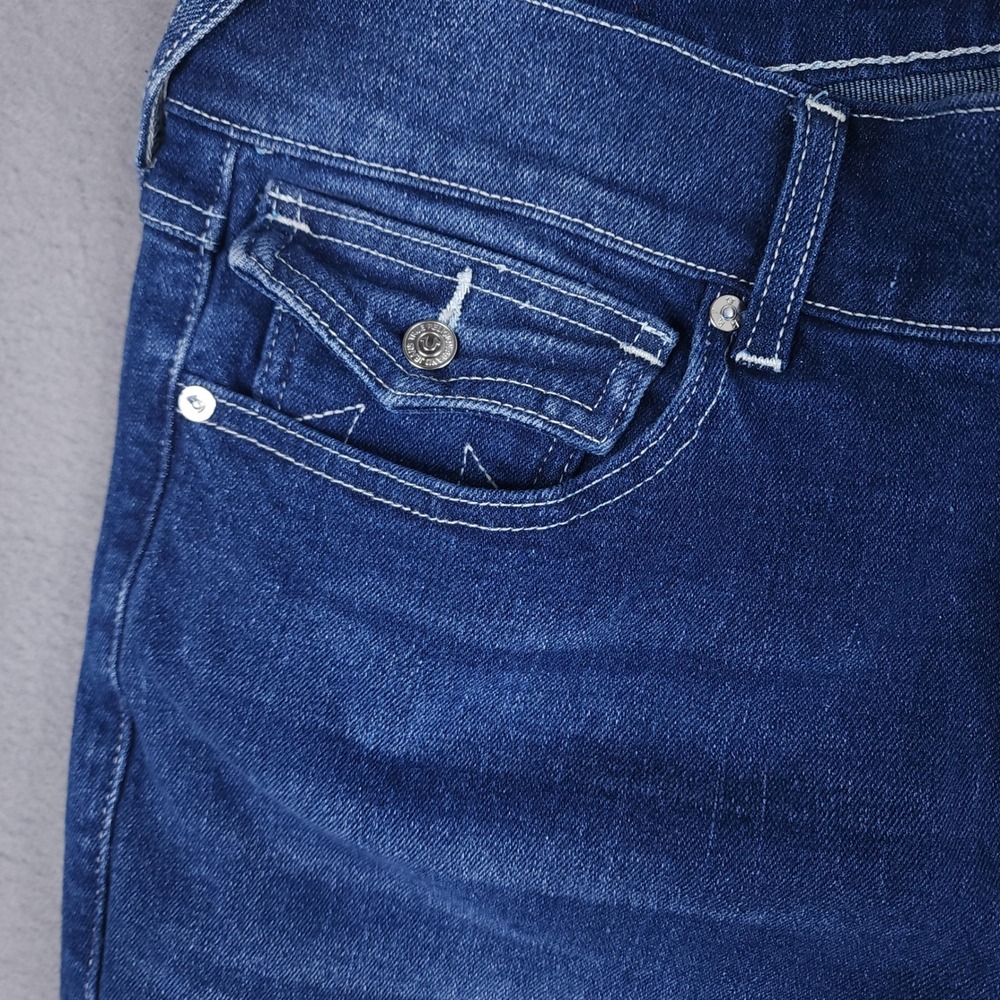 True Religion Ricky Straight Jeans Mens 32x34 Blue Flap Pocket‎ Y2K NEW - Picture 9 of 16